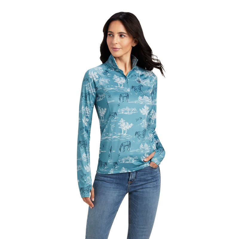 Ariat Lowell 2.0 1/4 Zip - Naisten Sininen Puserot ( LHDSIZ-641 )